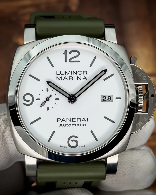 2021 Panerai Luminor 44MM White Dial Rubber Strap (PAM01314)