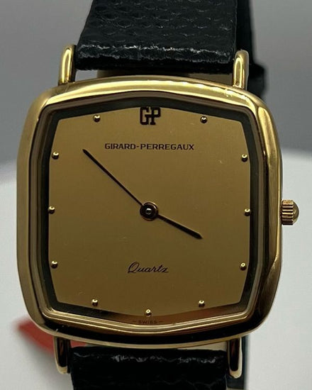 1970 Girard Perregaux Vintage 32.5MM Quartz Champagne Dial Leather Strap (731419)