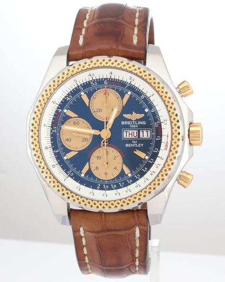 No Reserve - Breitling Bentley GT Chronograph S.E. 44.8MM Blue Dial Leather Strap (D13362)