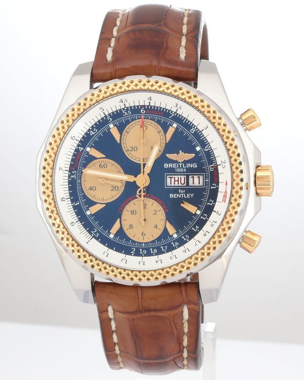 No Reserve - Breitling Bentley GT Chronograph S.E. 44.8MM Blue Dial Leather Strap (D13362)