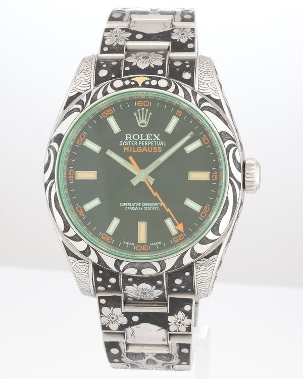 2015 Rolex Milgauss 40MM Black Dial Aftermarket Oyster Bracelet (116400GV)