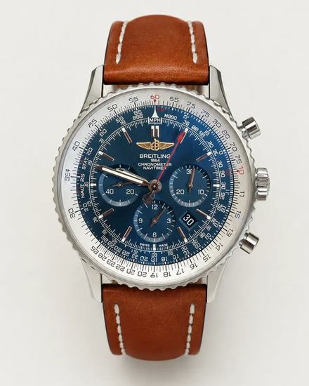 2016 Breitling Navitimer 01 46MM Blue Dial Leather Strap (AB012721/C889)