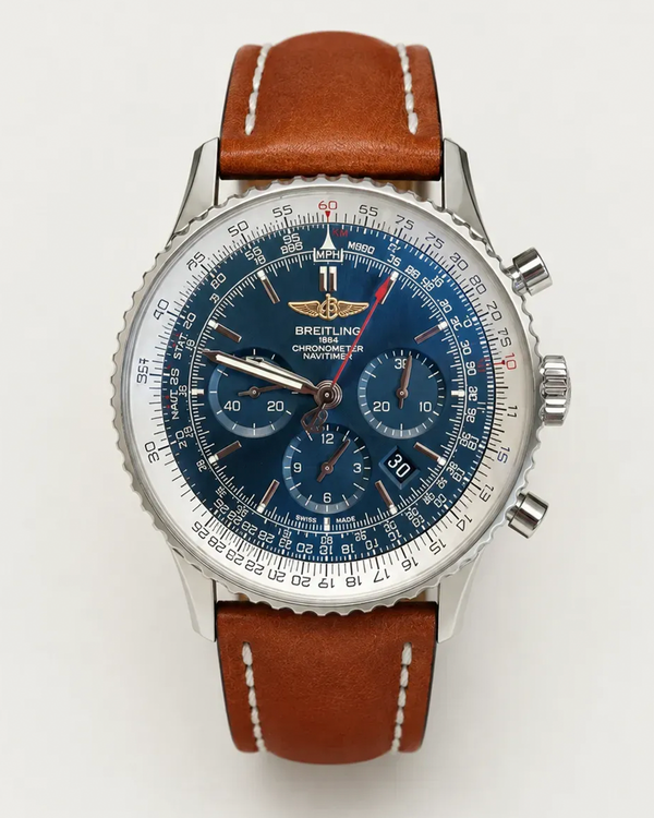 2016 Breitling Navitimer 01 46MM Blue Dial Leather Strap (AB012721/C889)