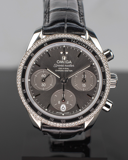 2024 Omega Speedmaster 38' 38MM Grey Dial Leather Strap (324.38.38.50.06.001)