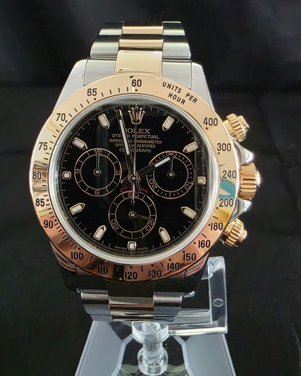 Rolex Cosmograph Daytona 40MM Black Dial Two-Tone Oyster Bracelet (116523)
