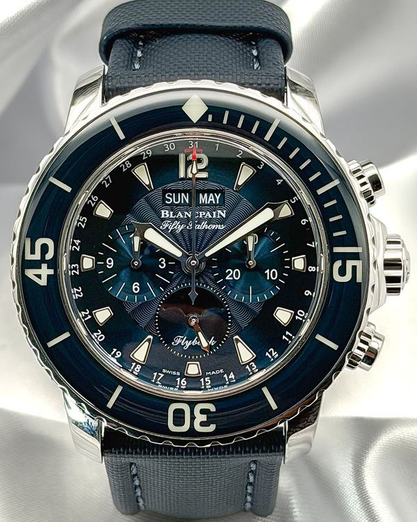 2020 Blancpain Fifty Fathoms 45MM Blue Dial Leather Strap (5066F-1140-52B)