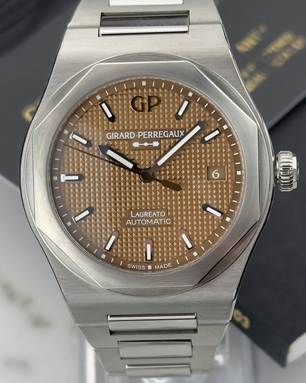 2023 Girard Perregaux Laureato 38MM Brown Dial Steel Bracelet (81005-11-3154-1CM)