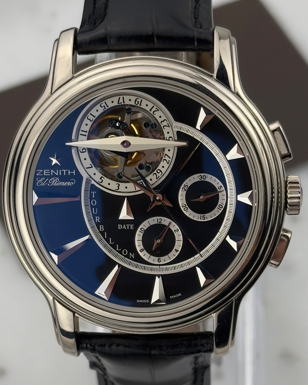 2006 Zenith El Primero Chronomaster Tourbillon 45mm Black Dial Leather Strap (65.1260.4005/21.C505)