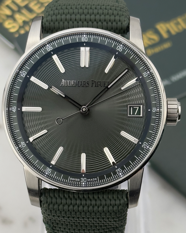 2024 Audemars Piguet Code 11.59 41MM Green Dial Textile Strap (15210ST.OO.A056KB.01)