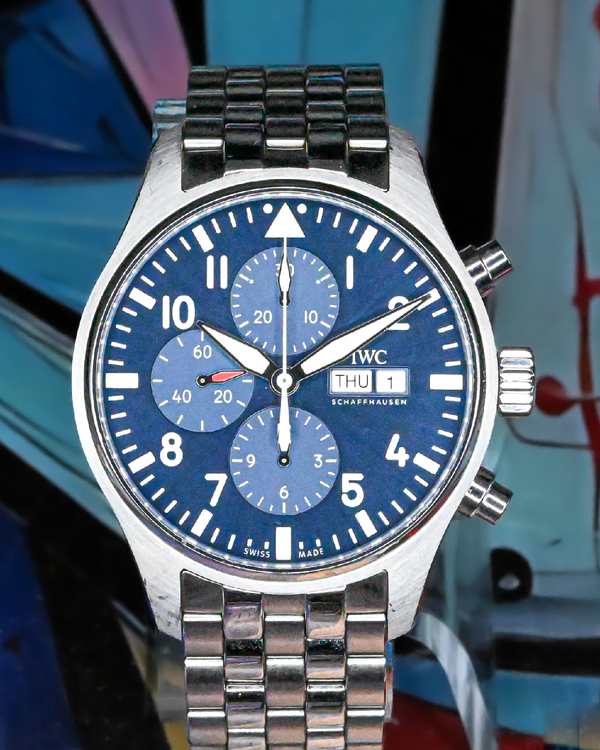 IWC Schaffhausen Pilot Chronograph "Le Petit Prince" 43MM Blue Dial Steel Bracelet (IW377717)