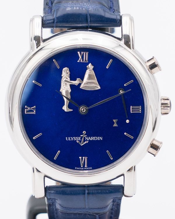 2002 Ulysse Nardin San Marco Hour Striker 40MM Blue Enamel Dial Leather Strap (759-20/E3)