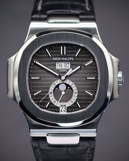 2023 Patek Philippe Nautilus Annual Calendar 40.5MM Black Dial Leather Strap (5726A-001)