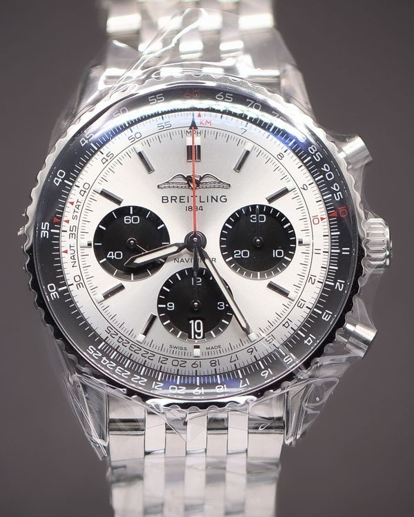2023 Breitling Navitimer B01 Chronograph 43MM Silver Dial Steel Bracelet (AB0138241G1A1)