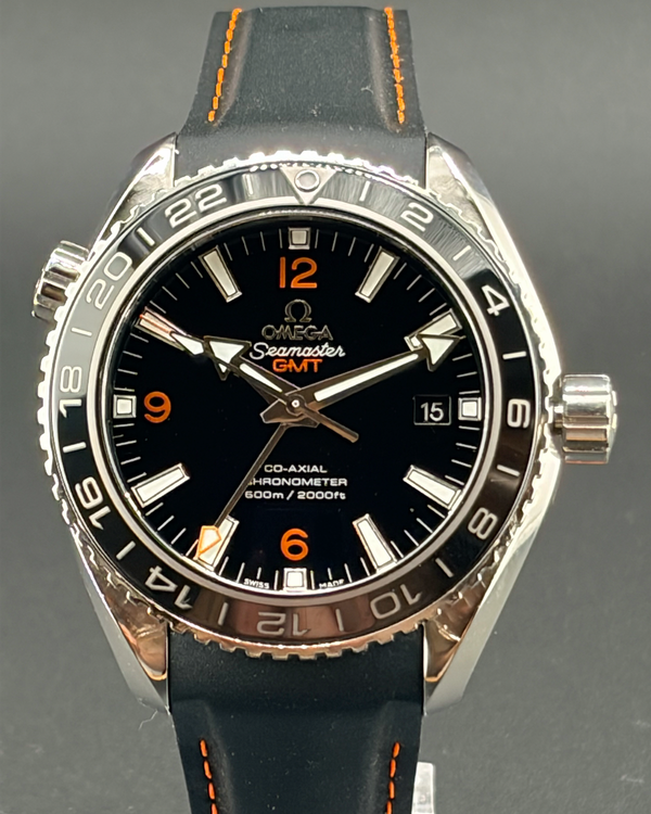 2021 Omega Seamaster Planet Ocean 600M GMT 43.5MM Black Dial Rubber Strap (232.32.44.22.01.002)