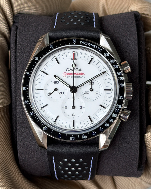 2026 Omega Speedmaster Professional Moonwatch 42MM White Dial Calfskin Leather Strap (310.32.42.50.04.002)