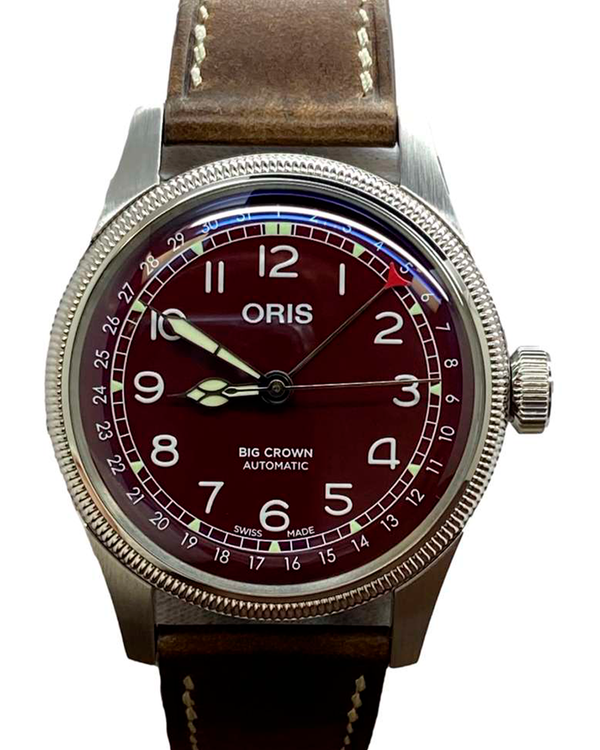 Oris Big Crown Pointer Date 40MM Black Dial Aftermarket Calfskin Leather Strap (01 754 7741 4068)