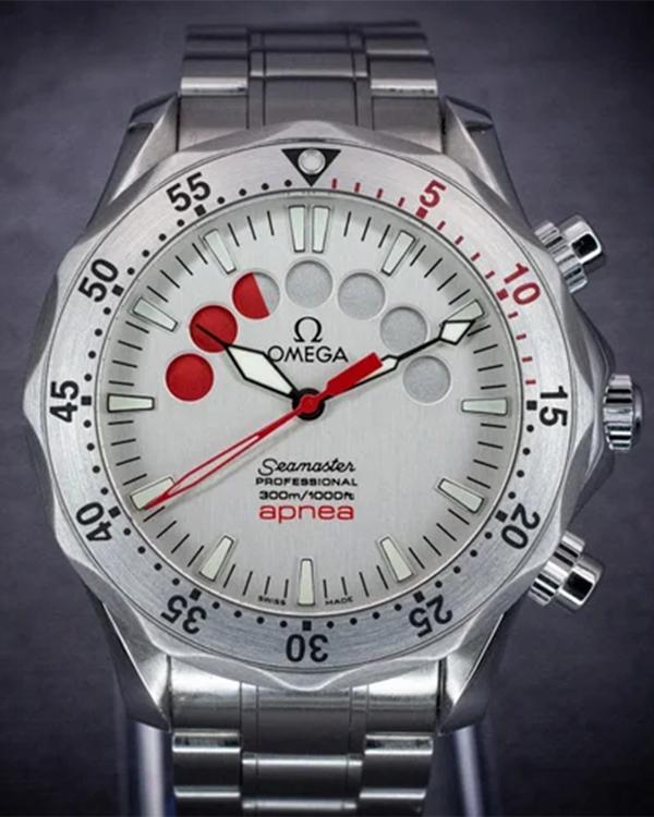 Omega Seamaster Apnea Chronograph "Jacques Mayol" 41.5MM White Dial Steel Bracelet (2595.30.00)