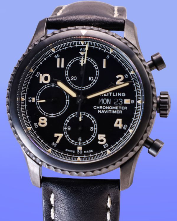 Breitling Navitimer 8 Chronograph 43MM Black Dial Leather Strap (M13314)