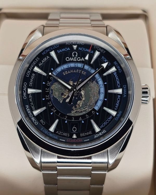 2026 Omega Seamaster Aqua Terra 150M Worldtimer 43MM Blue Dial Steel Bracelet (220.10.43.22.03.002)