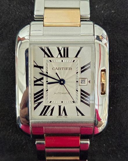 Cartier Tank Anglaise 36.5MM Silver Dial Two-Tone Bracelet (W5310006)
