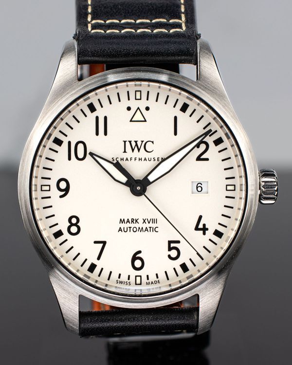 2019 IWC Schaffhausen Pilot Mark XVIII 40MM White Dial Leather Strap (IW327012)