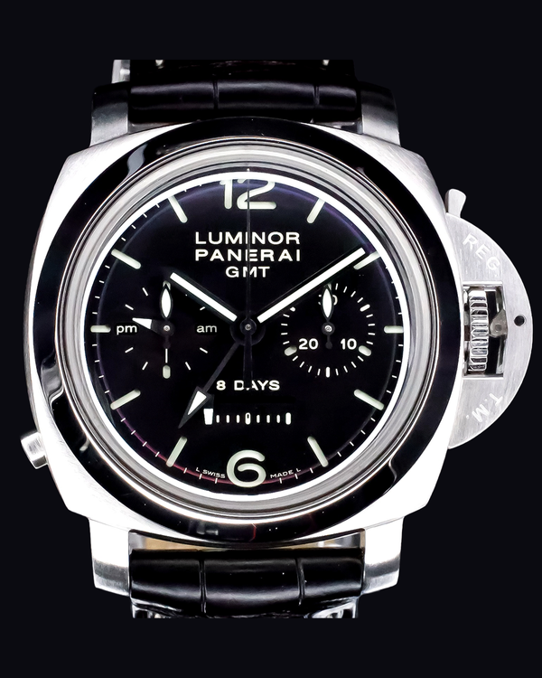 2008 Panerai Luminor 1950 8 Days 44MM Black Dial Leather Strap (PAM00275)