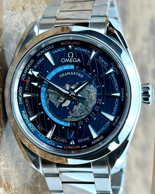 2021 Omega Seamaster Aqua Terra 150M "Worldtimer" 43MM Blue Dial Steel Bracelet (220.10.43.22.03.001)