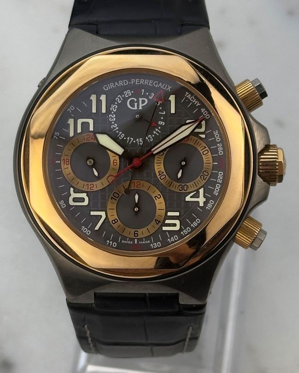 Girard Perregaux Laureato 44MM Grey Dial Leather Strap (80180-26-212-FK6A)