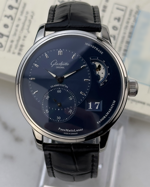 2021 Glashütte Original PanoMaticLunar 40MM Blue Dial Leather Strap (1-90-02-46-32-61)