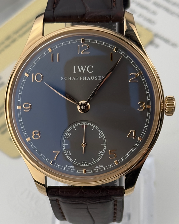 IWC Schaffhausen Portugieser Hand-Wound 44MM Grey Dial Leather Strap (IW545406)