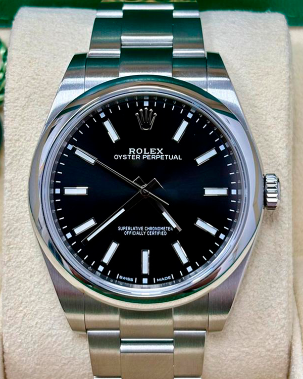 Rolex Oyster Perpetual 39MM Black Dial Oyster Bracelet (114300)
