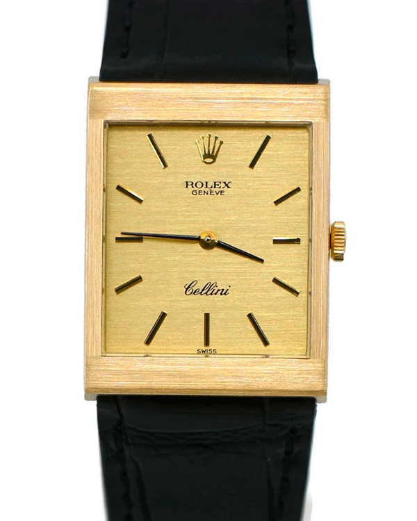 Rolex Cellini 22.5MM Champagne Dial Leather Strap (4014)