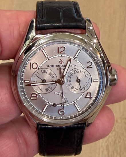 No Reserve - 2020 Vacheron Constantin Fiftysix Day-Date 40MM Silver Dial Leather Strap (4400E/000A-B437)