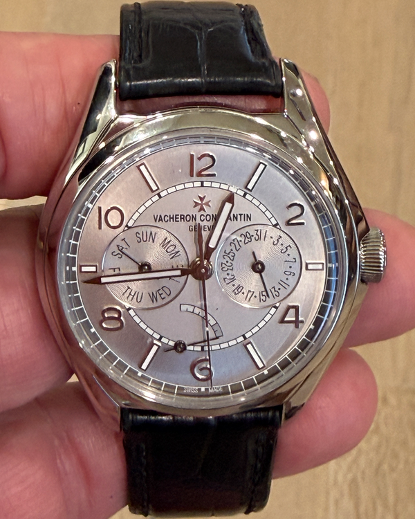 No Reserve - 2020 Vacheron Constantin Fiftysix Day-Date 40MM Silver Dial Leather Strap (4400E/000A-B437)