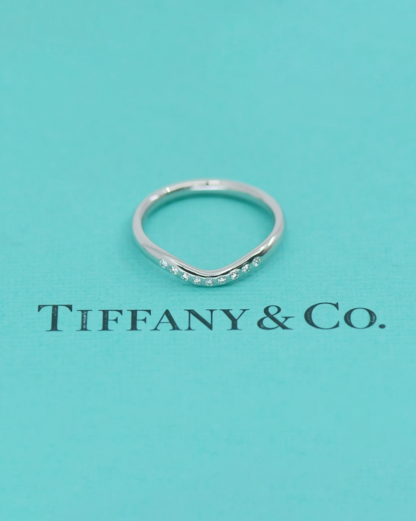 Tiffany & Co. Elsa Peretti Diamond Platinum Ring Size 5