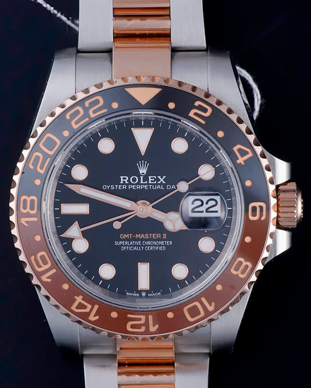 2022 Rolex GMT-Master II "Rootbeer" 40MM Black Dial Two-Tone Oyster Bracelet (126711CHNR)