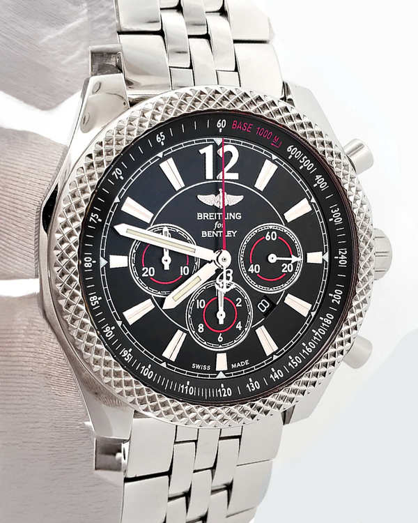 Breitling Bentley Barnato 42MM Black Dial Steel Bracelet (A41390)
