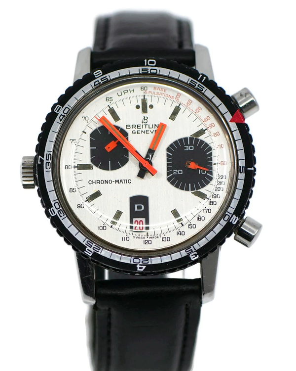 Breitling Chrono-Matic 40MM White Dial Leather Strap (2110-15)