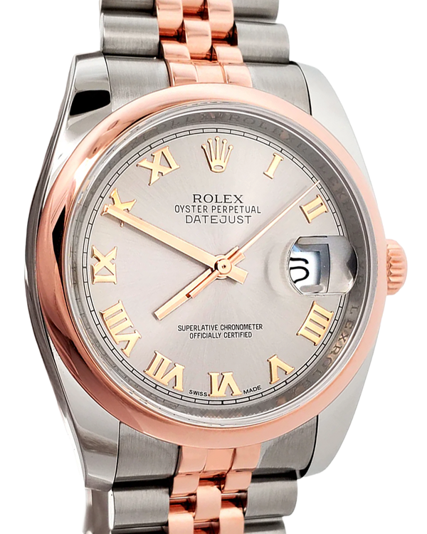 2014 Rolex Datejust 36MM Slate Roman Dial Two-Tone Jubilee Bracelet (116201)