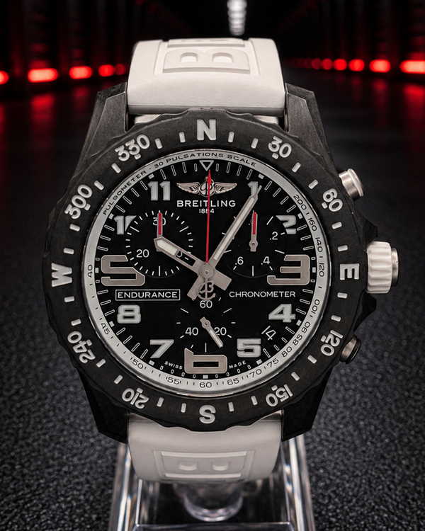 No Reserve - Breitling Endurance Pro 44MM Quartz Black Dial Rubber Strap (X82310)