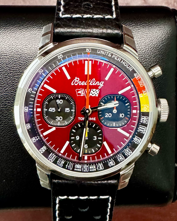 2026 Breitling Top Time B01 Chronograph "Corvette" S.E. 41MM Red Dial Leather Strap (AB0176)