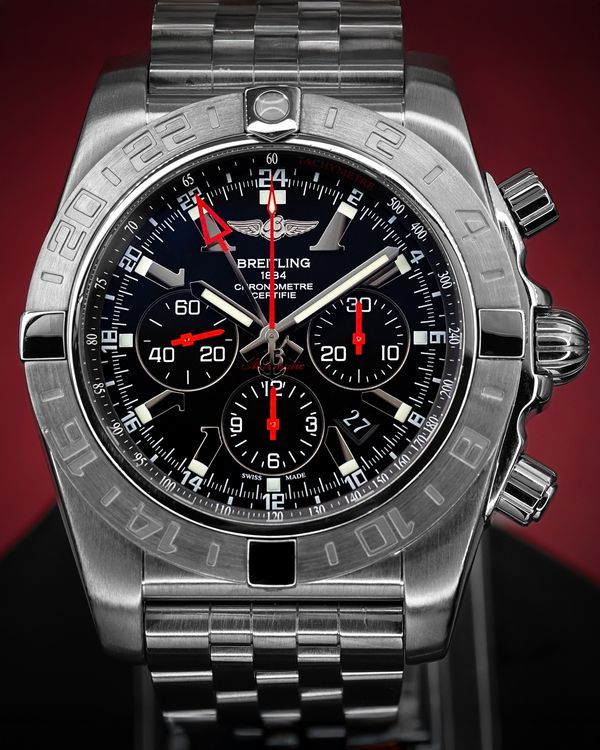2013 Breitling Chronomat GMT L.E. 47MM Black Dial Steel Bracelet (AB041210/BB48)