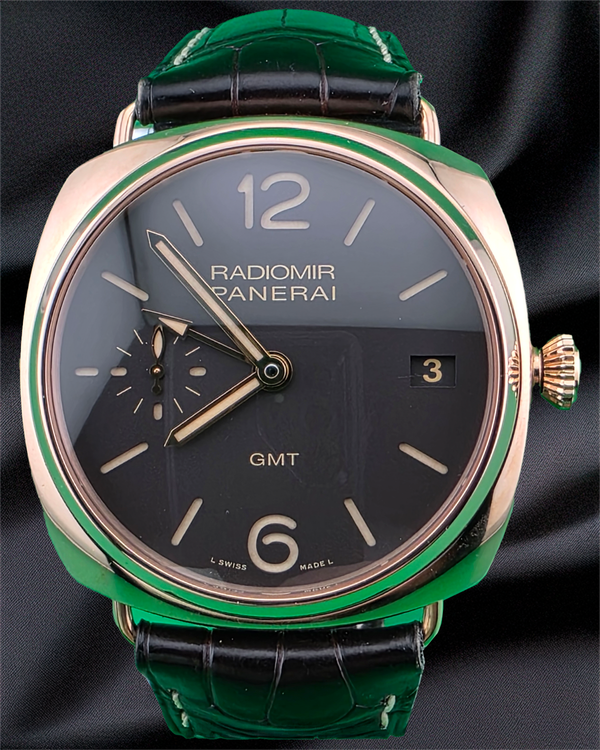 2015 Panerai Luminor 3 Days GMT 47MM Brown Dial Leather Strap (PAM00421)