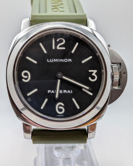 2004 Panerai Luminor Base 44MM Black Dial Rubber Strap (PAM00112)