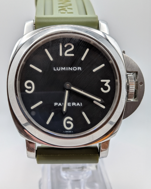 2004 Panerai Luminor Base 44MM Black Dial Rubber Strap (PAM00112)