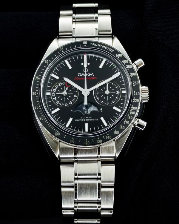 2021 Omega Speedmaster Moonphase 44.25MM Black Dial Steel Bracelet (304.30.44.52.01.001)