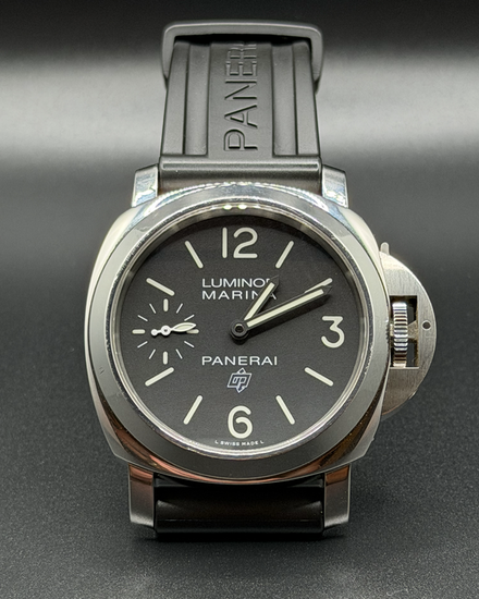 No Reserve - 2019 Panerai Luminor Marina Logo 44MM Black Dial Rubber Strap (PAM00776)