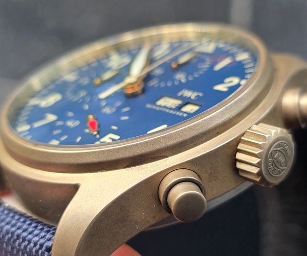 No Reserve - 2022 IWC Schaffhausen Pilot Chronograph 41MM Blue Dial Textile Strap (IW388109)