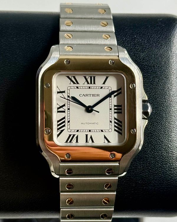 2020 Cartier Santos De Cartier 35.1 Silver Dial Two-Tone Bracelet (W2SA0007)