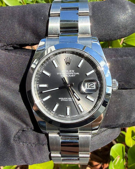 No Reserve - 2018 Rolex Datejust 41MM Slate Dial Oyster Bracelet (126300)